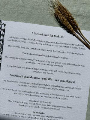 Printed Handout for Organic Sourdough Bread at Home - include The 2-Hour Sourdough Method™