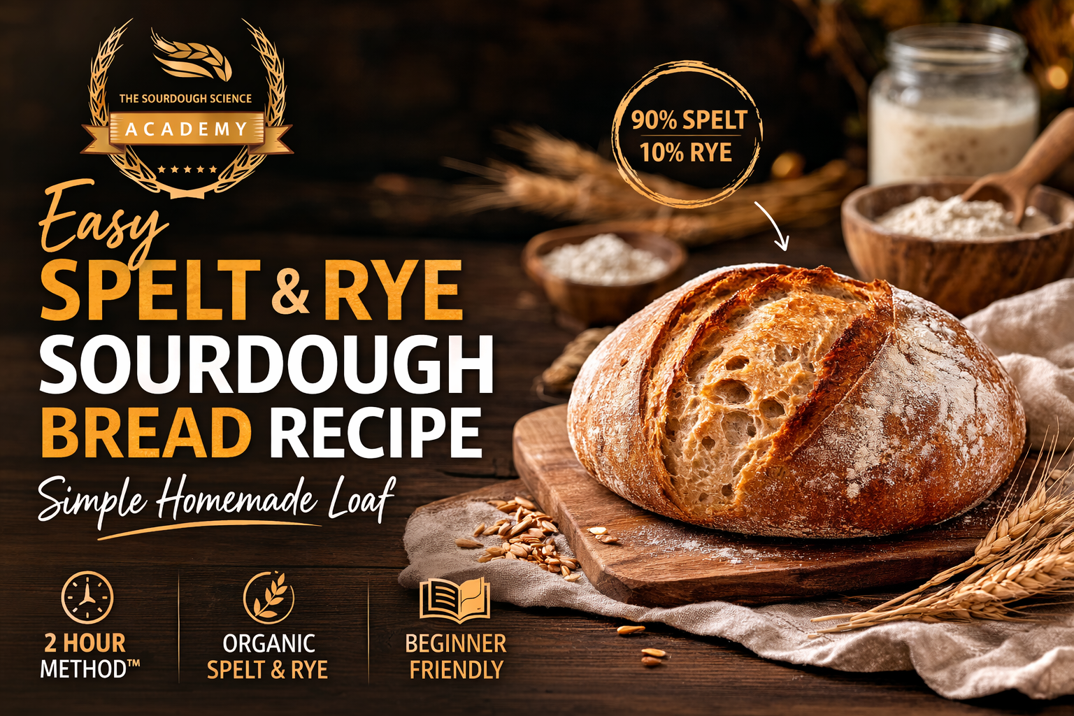 Easy Spelt & Rye Sourdough Bread Recipe